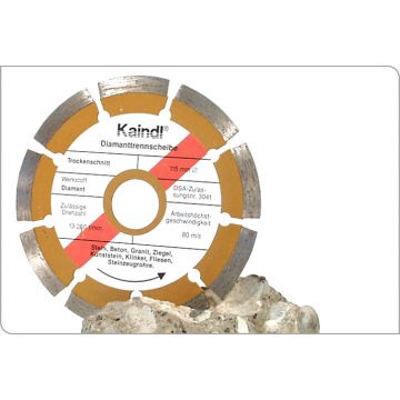 Diamant-Trennscheibe 115mm, 9 Segmente für Trockenschnitt