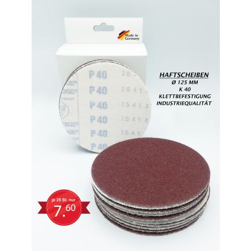 Hook & loop high performance discs 25 pcs Ø125 mm Grit 40